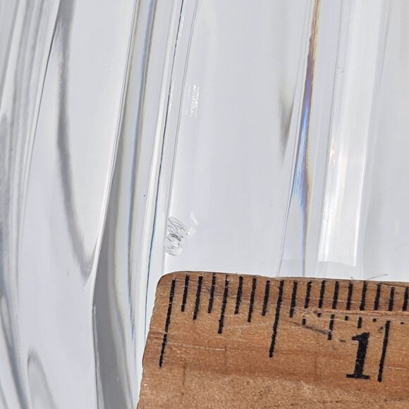 Block Cut Crystal Candle Hurricane Lamp 12" diamond slashes luxury glass decor - Picture 8 of 8